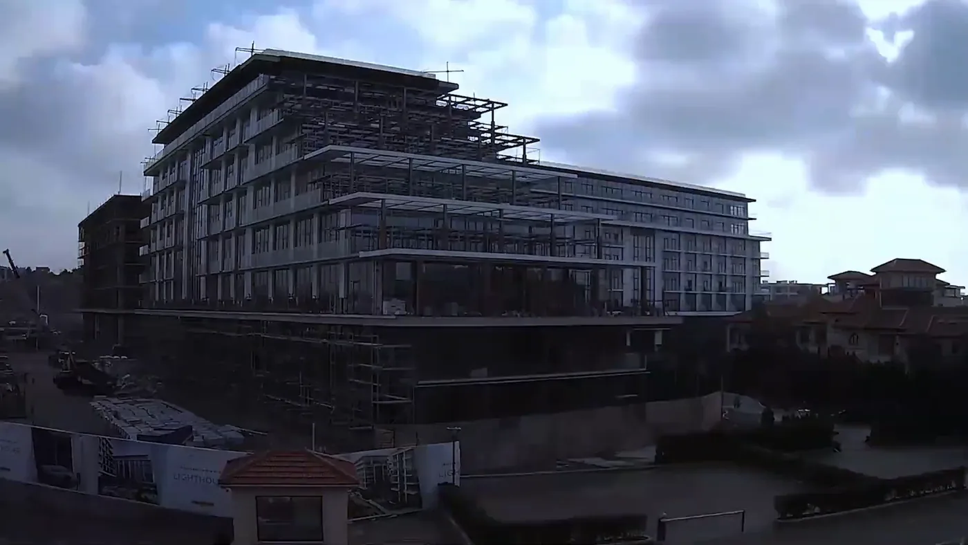 A Lighthouse building in scaffolding, 2022
